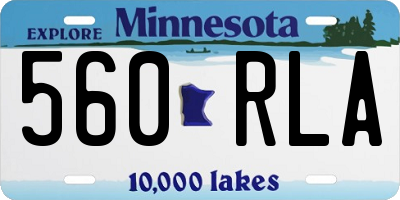 MN license plate 560RLA
