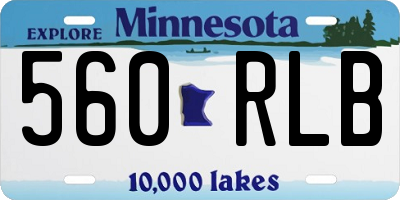 MN license plate 560RLB