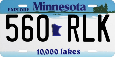 MN license plate 560RLK
