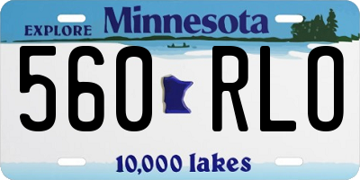 MN license plate 560RLO