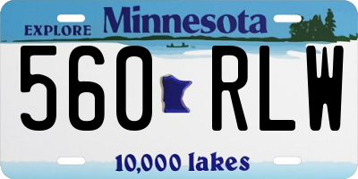MN license plate 560RLW
