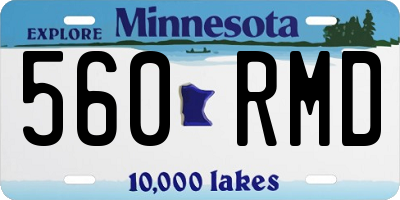 MN license plate 560RMD