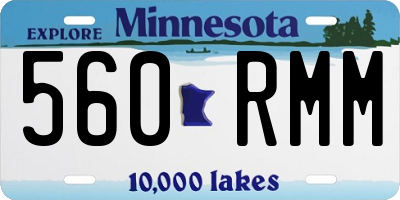 MN license plate 560RMM