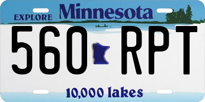 MN license plate 560RPT