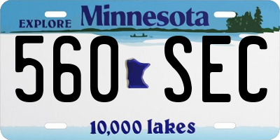 MN license plate 560SEC