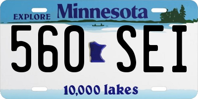 MN license plate 560SEI