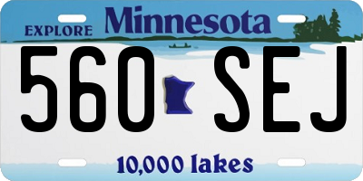 MN license plate 560SEJ