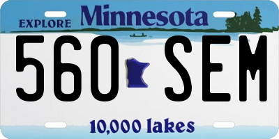 MN license plate 560SEM