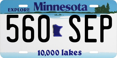 MN license plate 560SEP