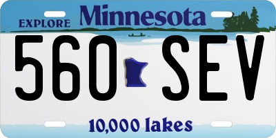 MN license plate 560SEV