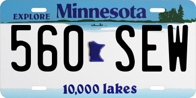 MN license plate 560SEW