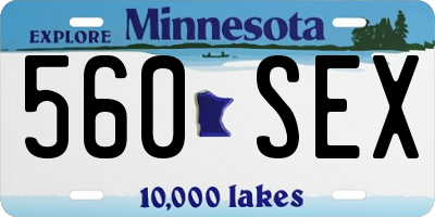 MN license plate 560SEX