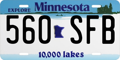 MN license plate 560SFB
