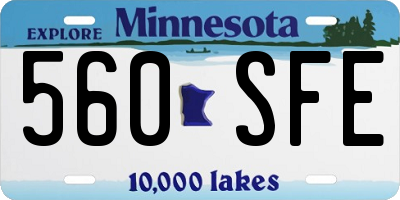 MN license plate 560SFE