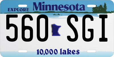 MN license plate 560SGI
