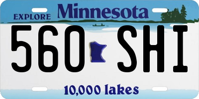 MN license plate 560SHI