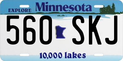 MN license plate 560SKJ