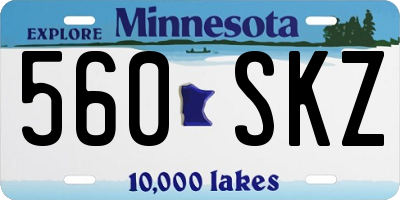 MN license plate 560SKZ