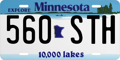 MN license plate 560STH