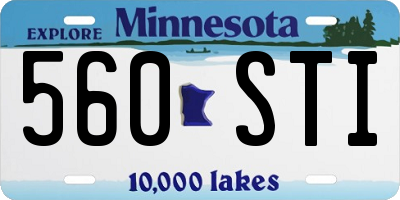 MN license plate 560STI