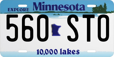 MN license plate 560STO