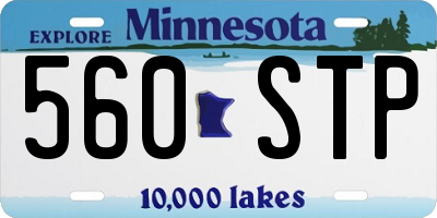 MN license plate 560STP
