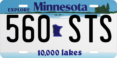 MN license plate 560STS