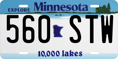 MN license plate 560STW