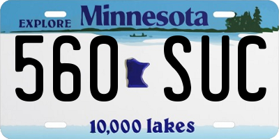 MN license plate 560SUC