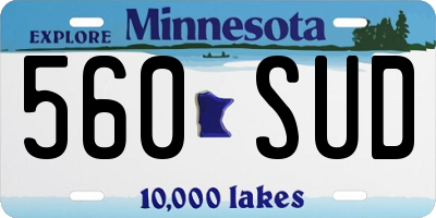 MN license plate 560SUD
