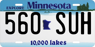 MN license plate 560SUH