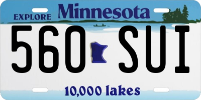 MN license plate 560SUI