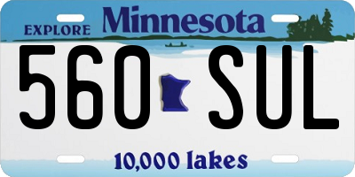 MN license plate 560SUL