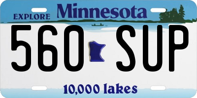 MN license plate 560SUP