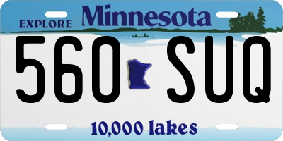 MN license plate 560SUQ