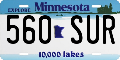 MN license plate 560SUR