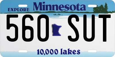 MN license plate 560SUT