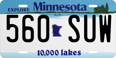 MN license plate 560SUW