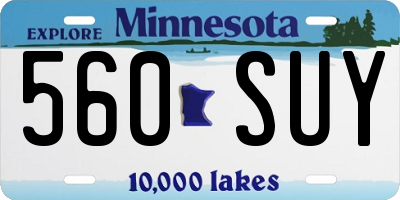 MN license plate 560SUY