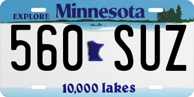 MN license plate 560SUZ