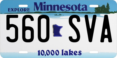 MN license plate 560SVA