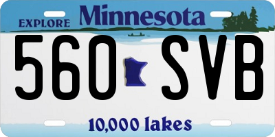 MN license plate 560SVB