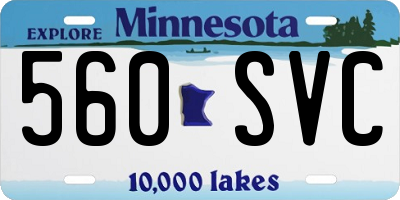 MN license plate 560SVC