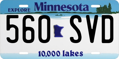 MN license plate 560SVD