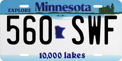 MN license plate 560SWF