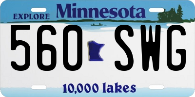 MN license plate 560SWG