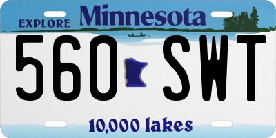 MN license plate 560SWT