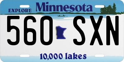 MN license plate 560SXN