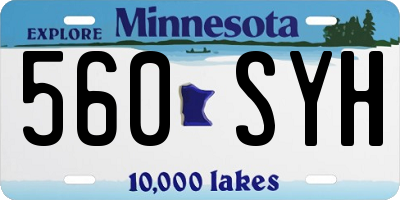 MN license plate 560SYH