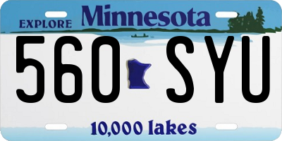 MN license plate 560SYU